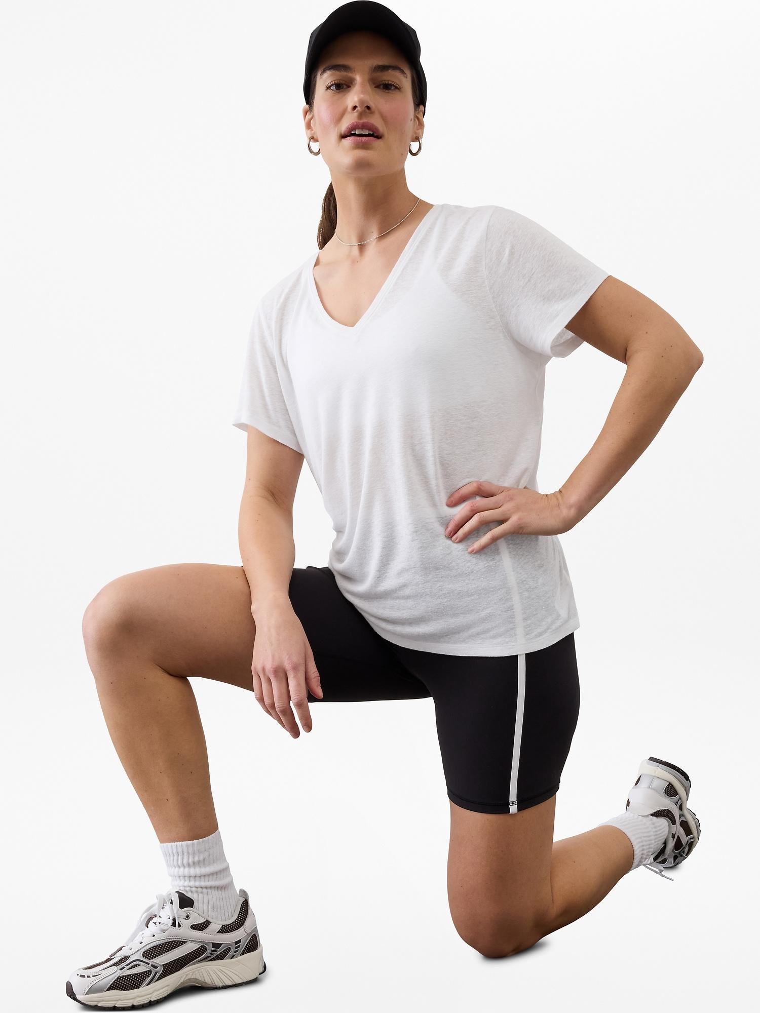 Getaway Linen Blend V-Neck Tee Product Image