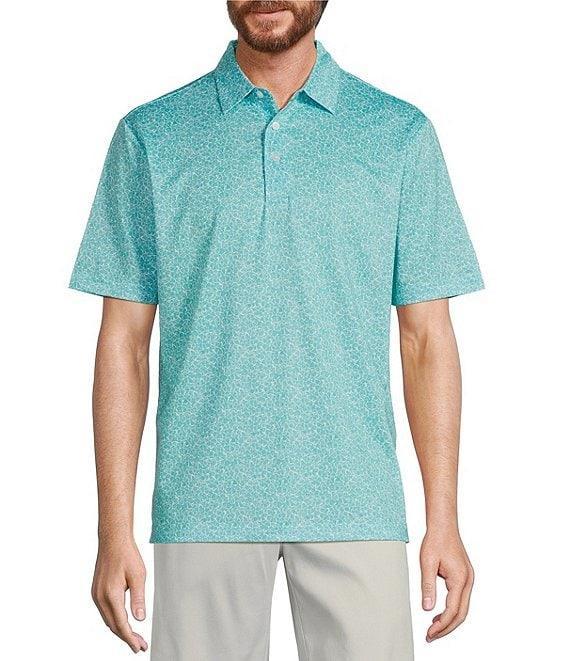 Roundtree & Yorke Big & Tall Performance Short Sleeve Stripe Print Polo Shirt Product Image
