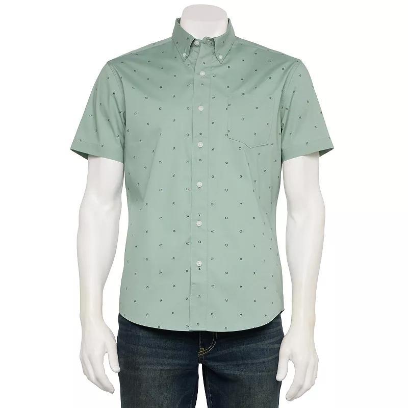 Men's Sonoma Goods For Life® Adaptive Short Sleeve Perfect Length Shirt, Size: XL, Palm Party Blue Product Image
