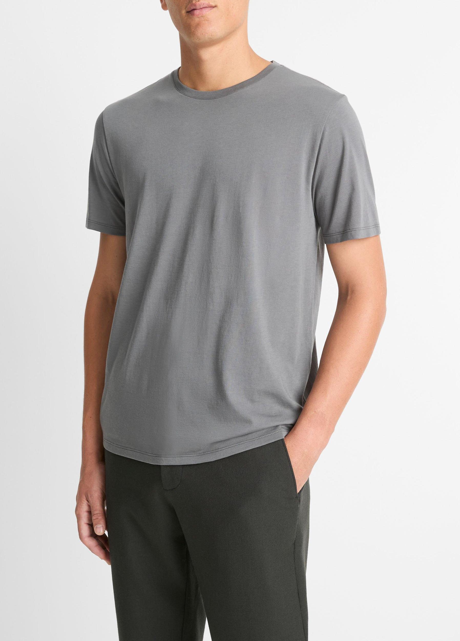 Mens Pima Cotton Crew Neck T-Shirt, Blue Hour, Size S Vince Product Image