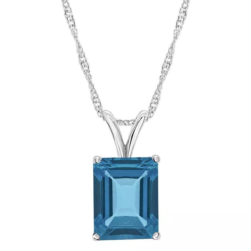 Alyson Layne 14k Gold Emerald Cut Amethyst Pendant Necklace, Women's, Size: 18" Product Image