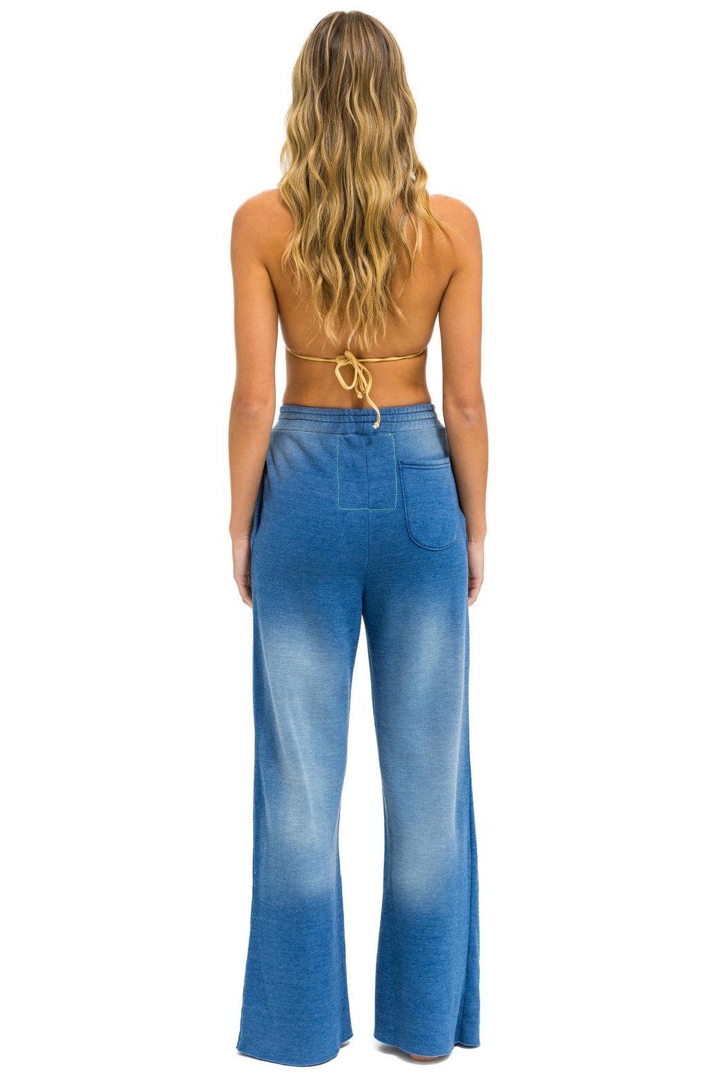 AN 3D WIDE LEG POCKET SWEATPANTS - FADED WATER Female Product Image