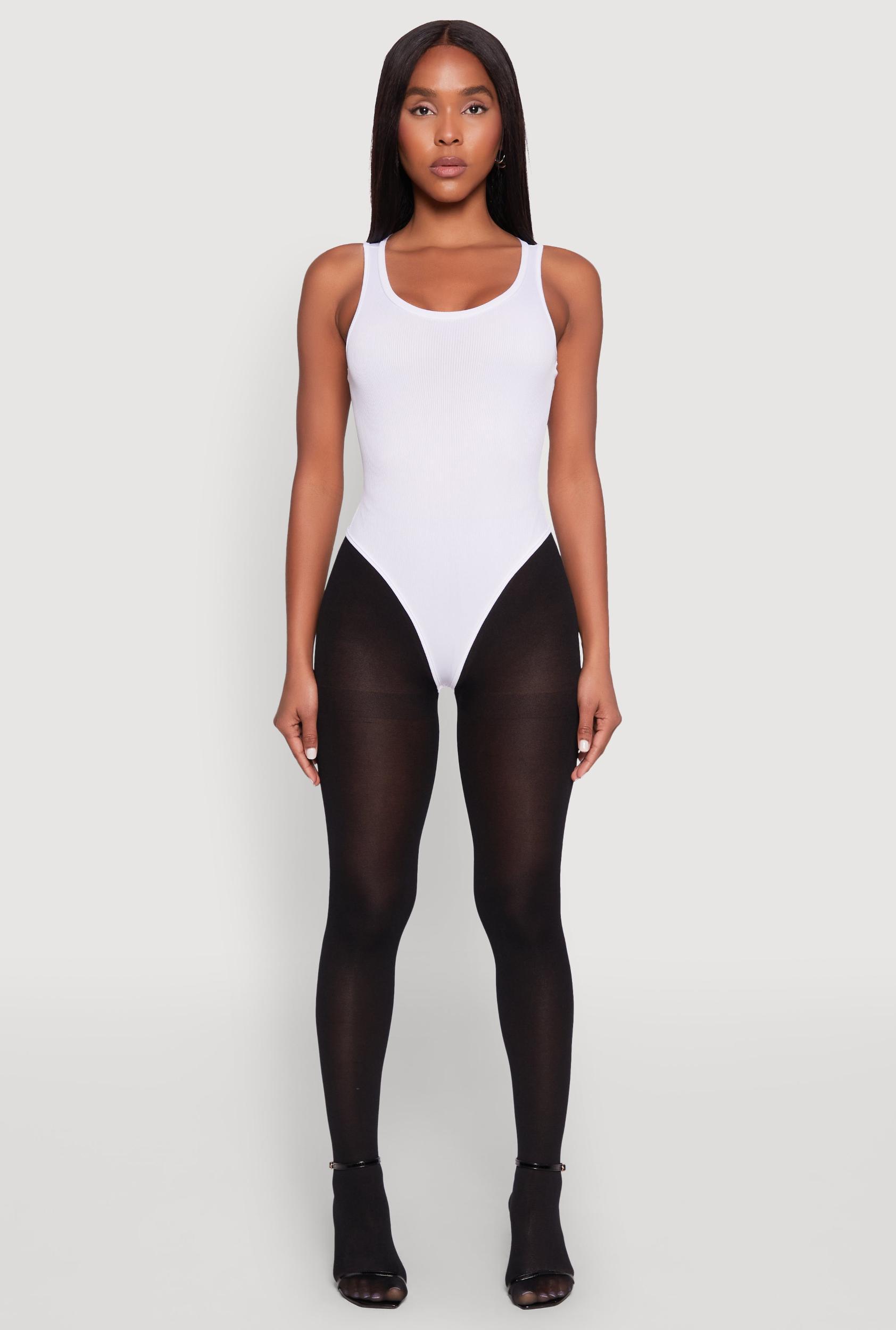 Womens Daisy Basic Ribbed Knit Tank Bodysuit Product Image