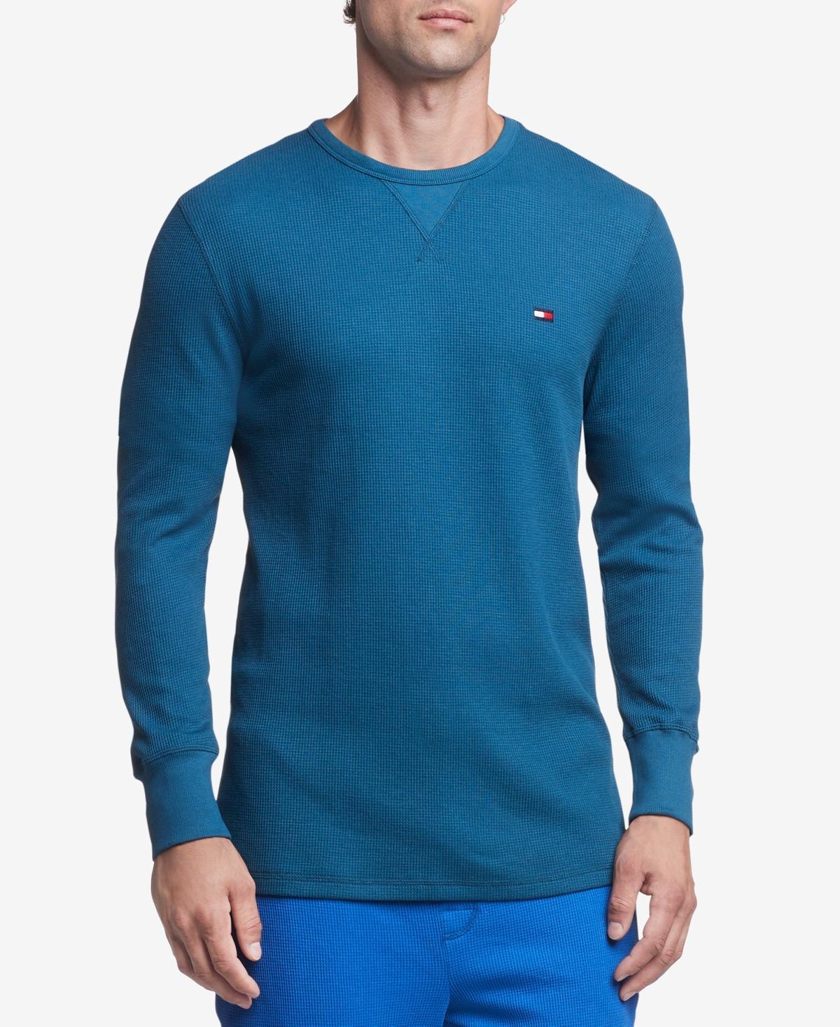 Tommy Hilfiger Mens Waffle-Knit Long-Sleeve Crewneck Top Product Image
