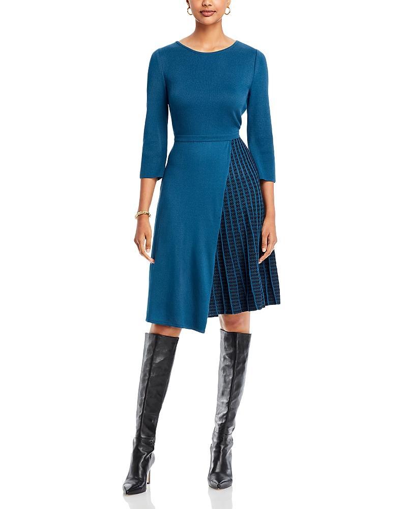 Womens Pleated Soft Knit Heritage-Fit Midi-Dress Product Image