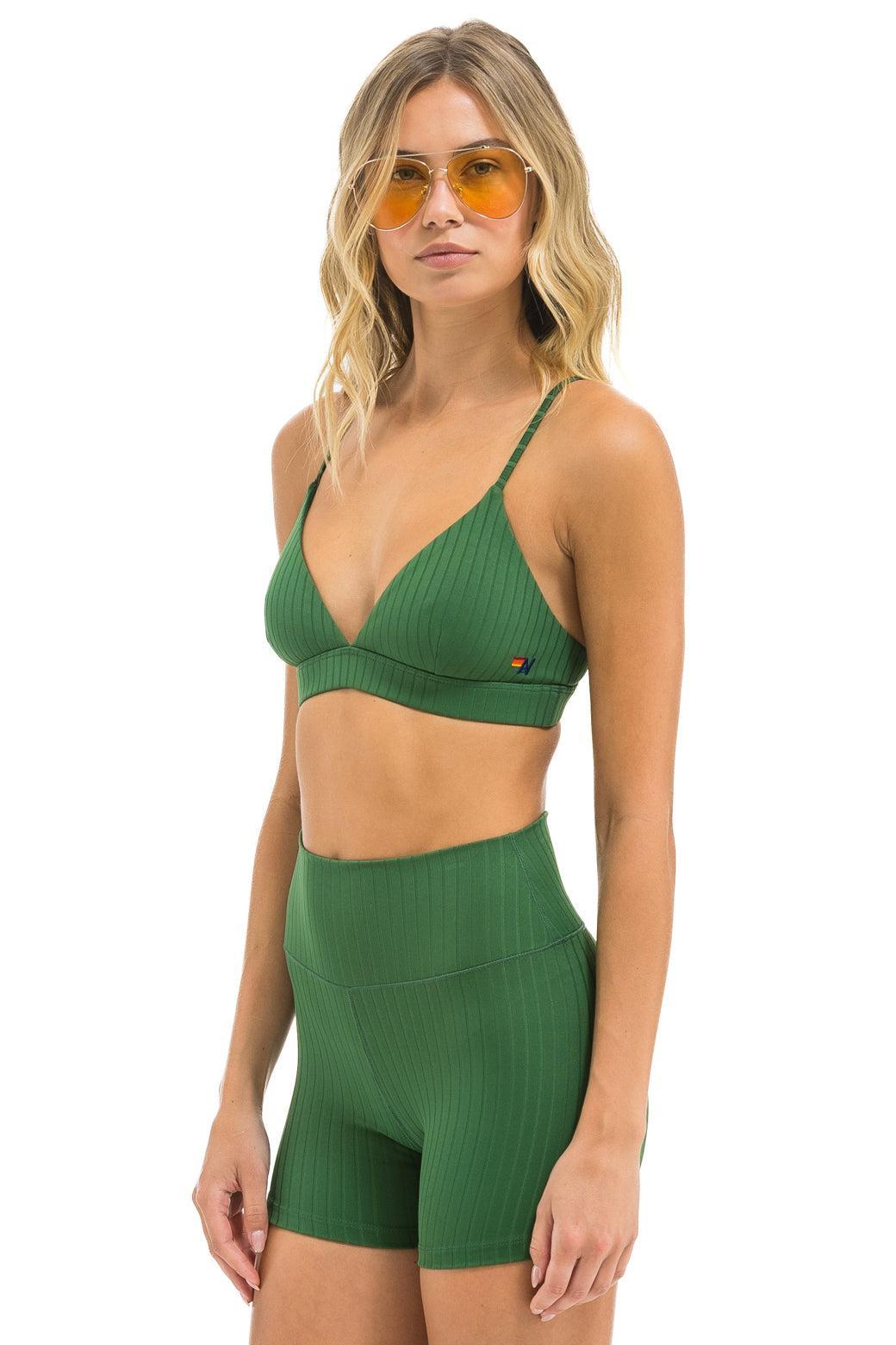 WIDE RIB 4IN HI-RISE BIKER SHORT - PALM Female Product Image