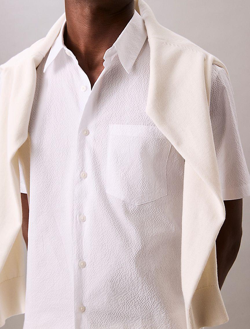 Solid Seersucker Classic Button-Down Shirt Product Image