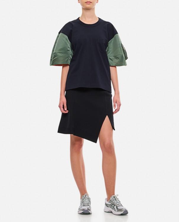 SACAI Nylon Twill X Cotton Jersey T-shirt In Blue Product Image