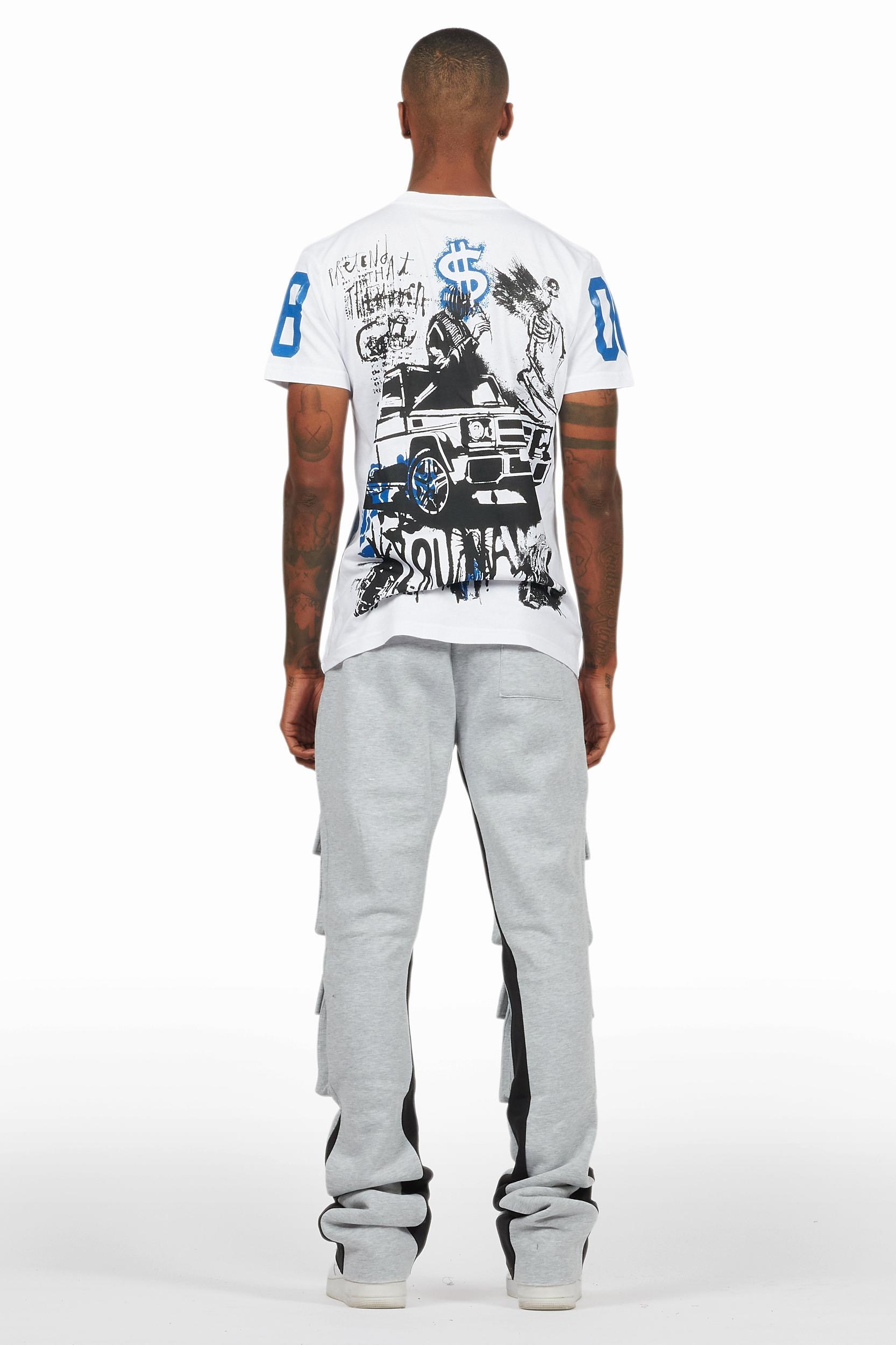 Antoon Heather Grey Stacked Flare Track Pant Male Product Image