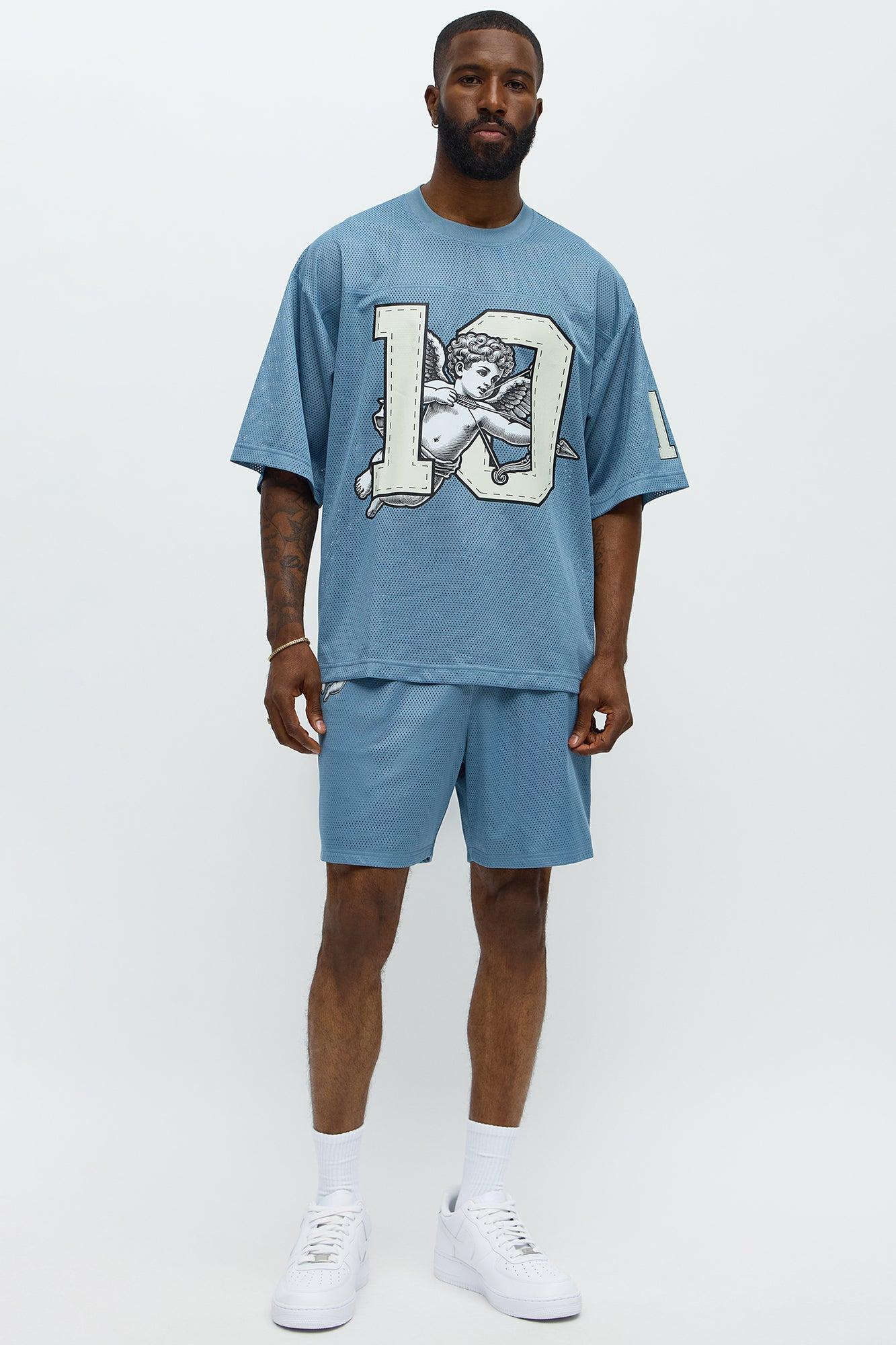 Boxy Gods Favorite Tshirt - Dusty Blue Product Image