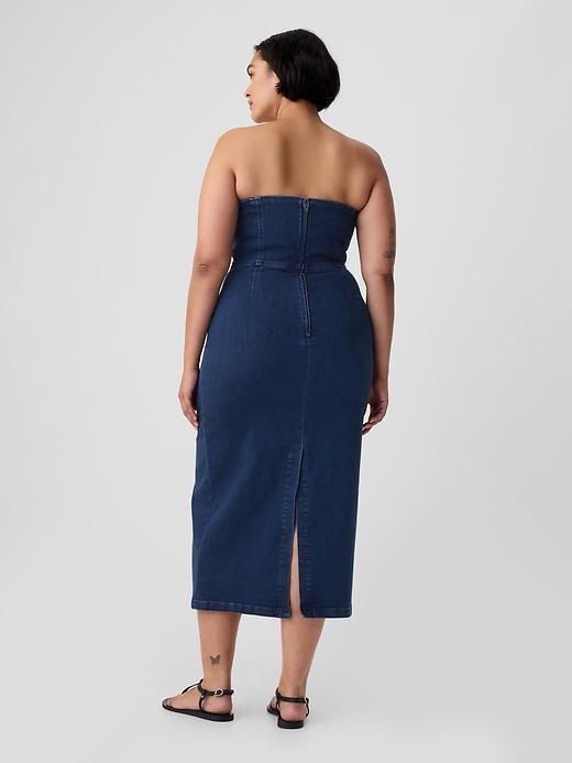 Strapless Denim Midi Dress Product Image