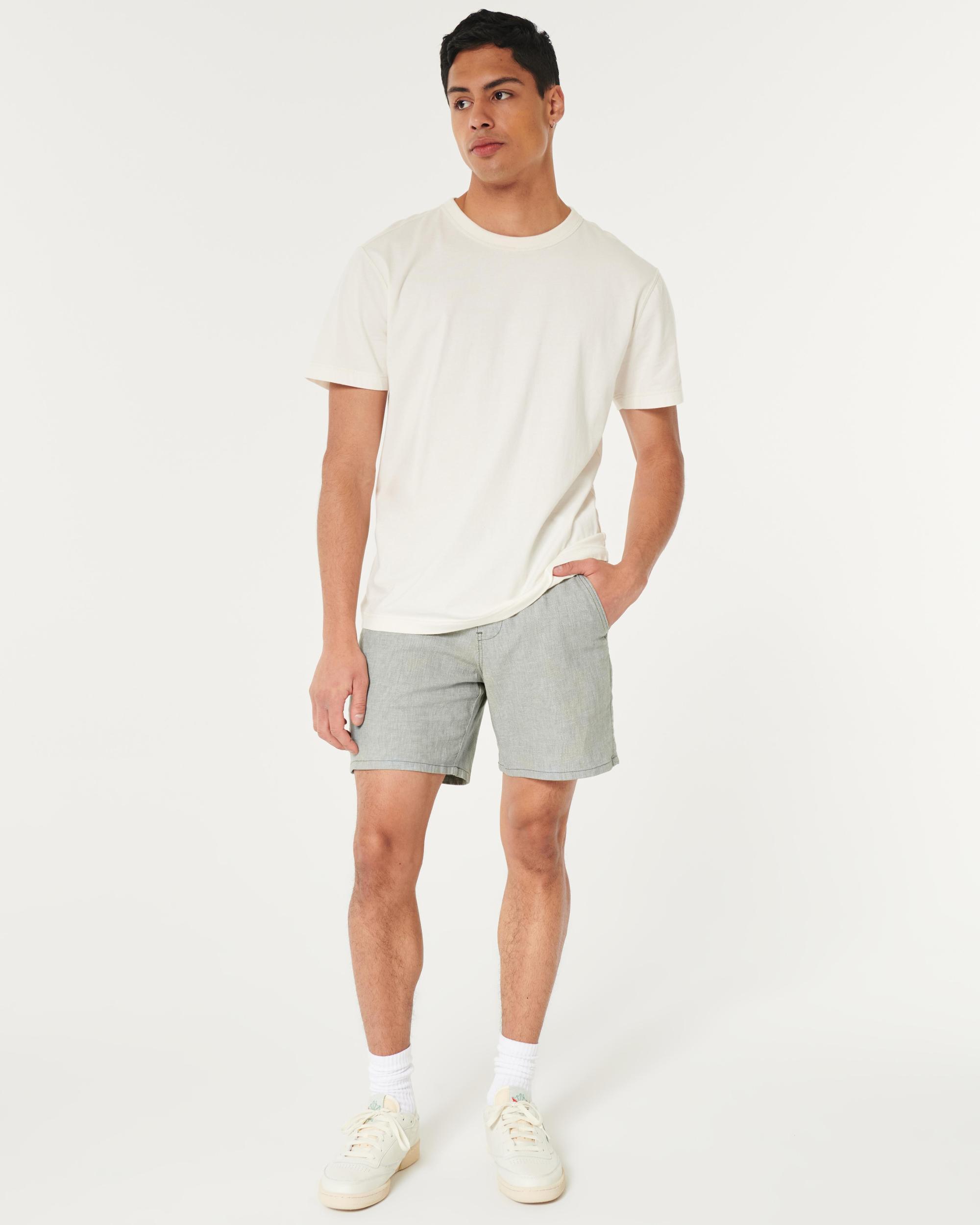 Linen-Blend Jogger Shorts 7" Product Image