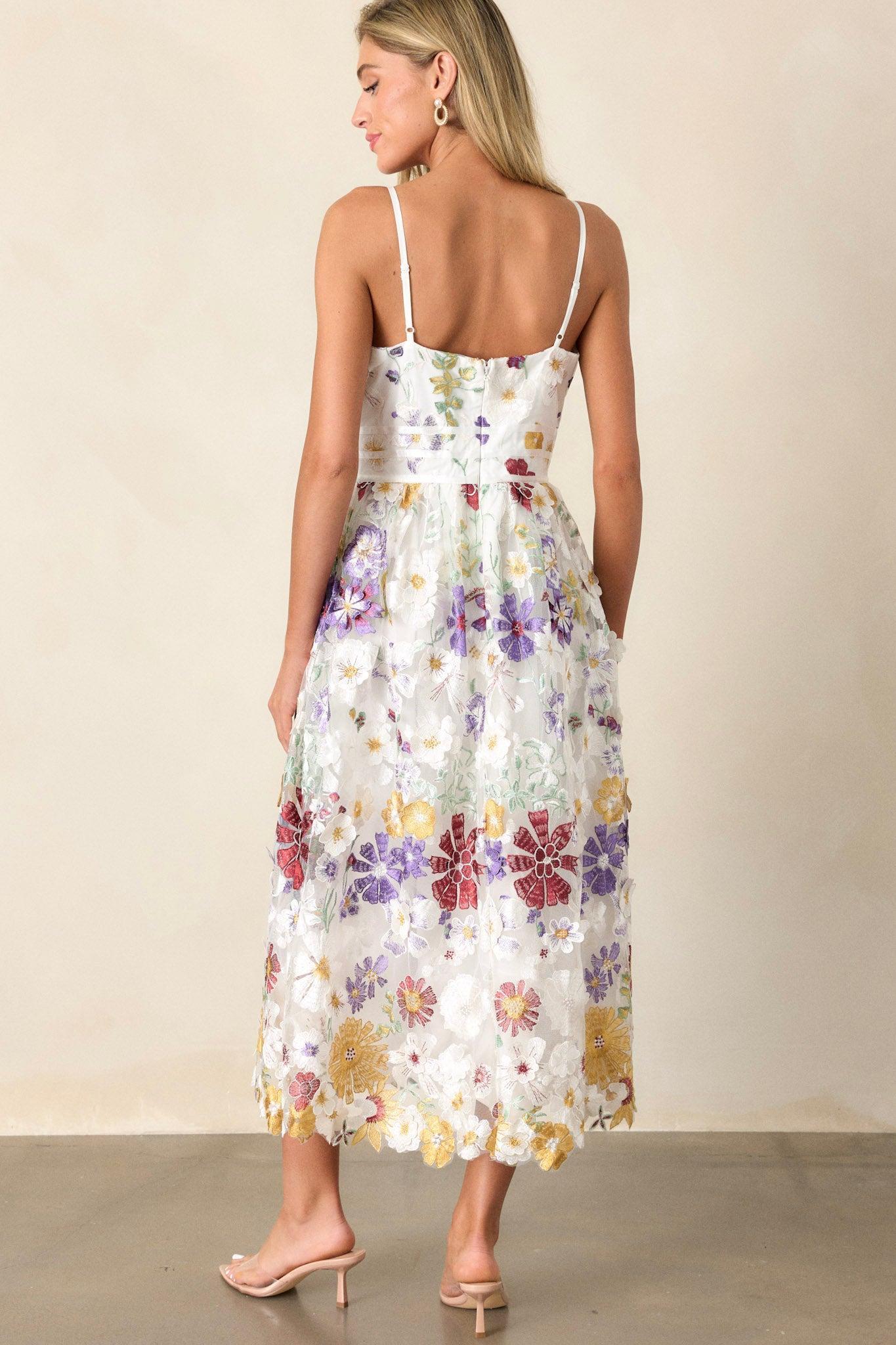 Serene Radiance Ivory Floral Maxi Dress Product Image