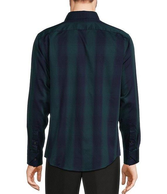Murano Slim Fit Buffalo Plaid Sateen Long Sleeve Woven Shirt Product Image