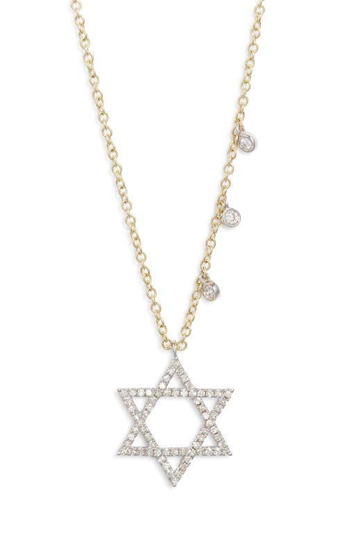 MEIRA T Pavé Diamond Star Of David Pendant Necklace In Gold Product Image