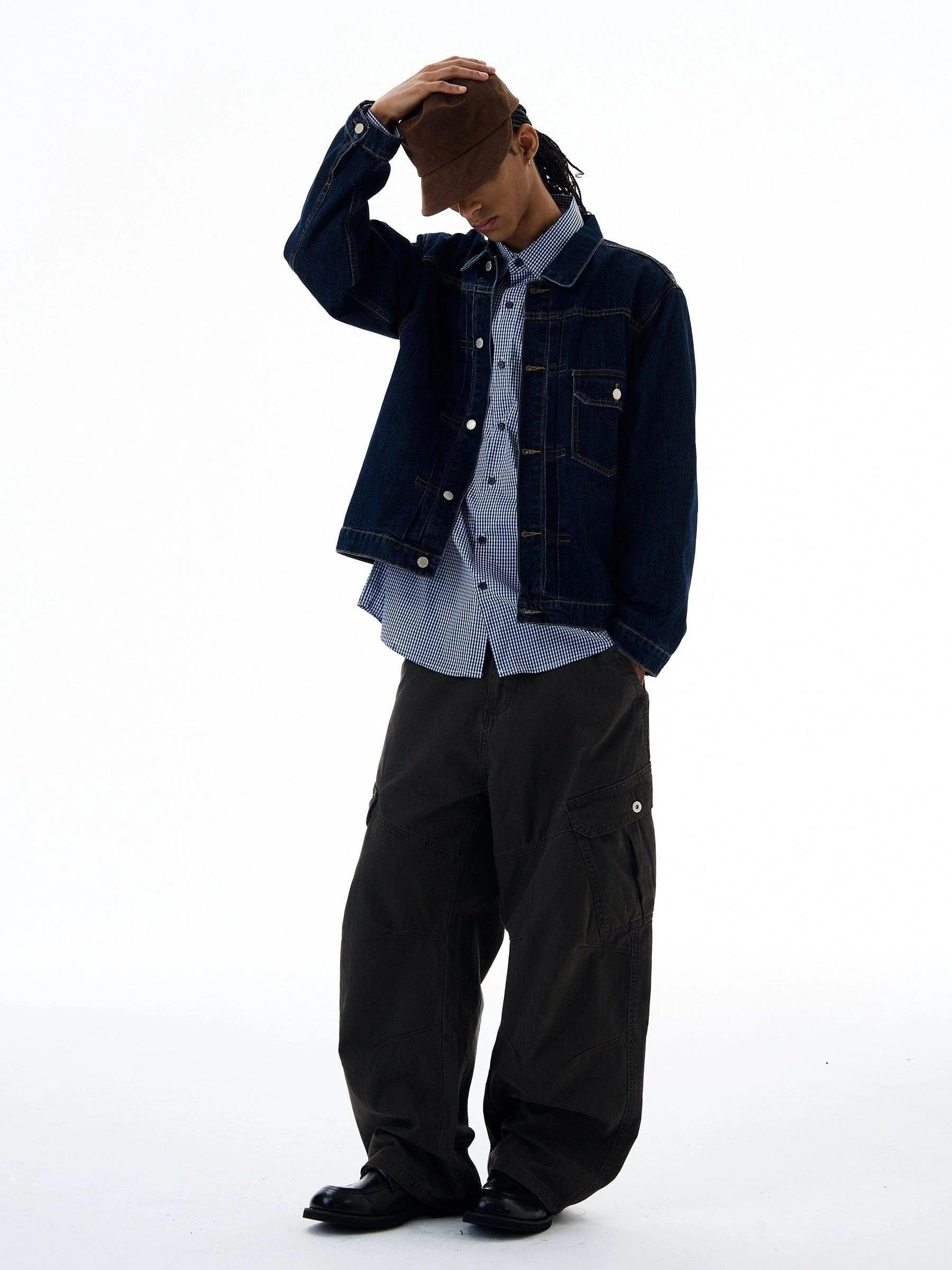 RT No. 19534 NAVY BLUE STITCHED DENIM JK Product Image