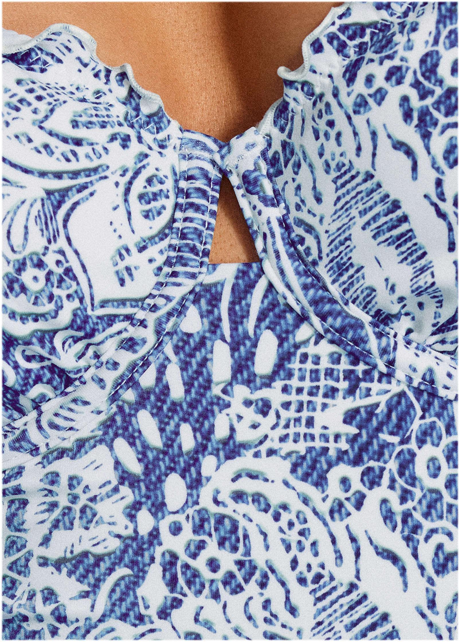 Bermuda Underwire One-Piece - Denim Anglaise Paisley Product Image