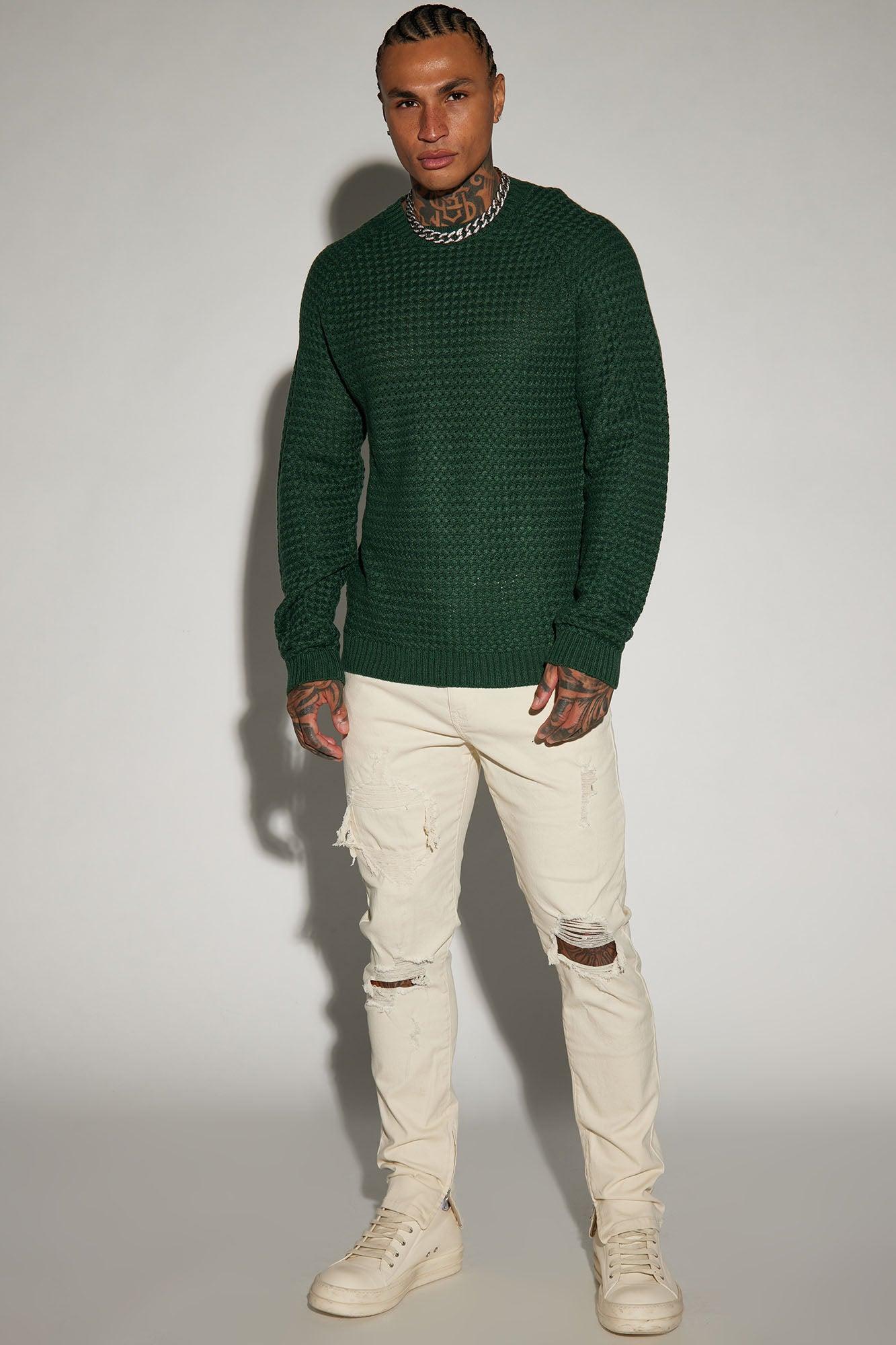 Say Less Cableknit Raglan Sweater - Hunter Product Image