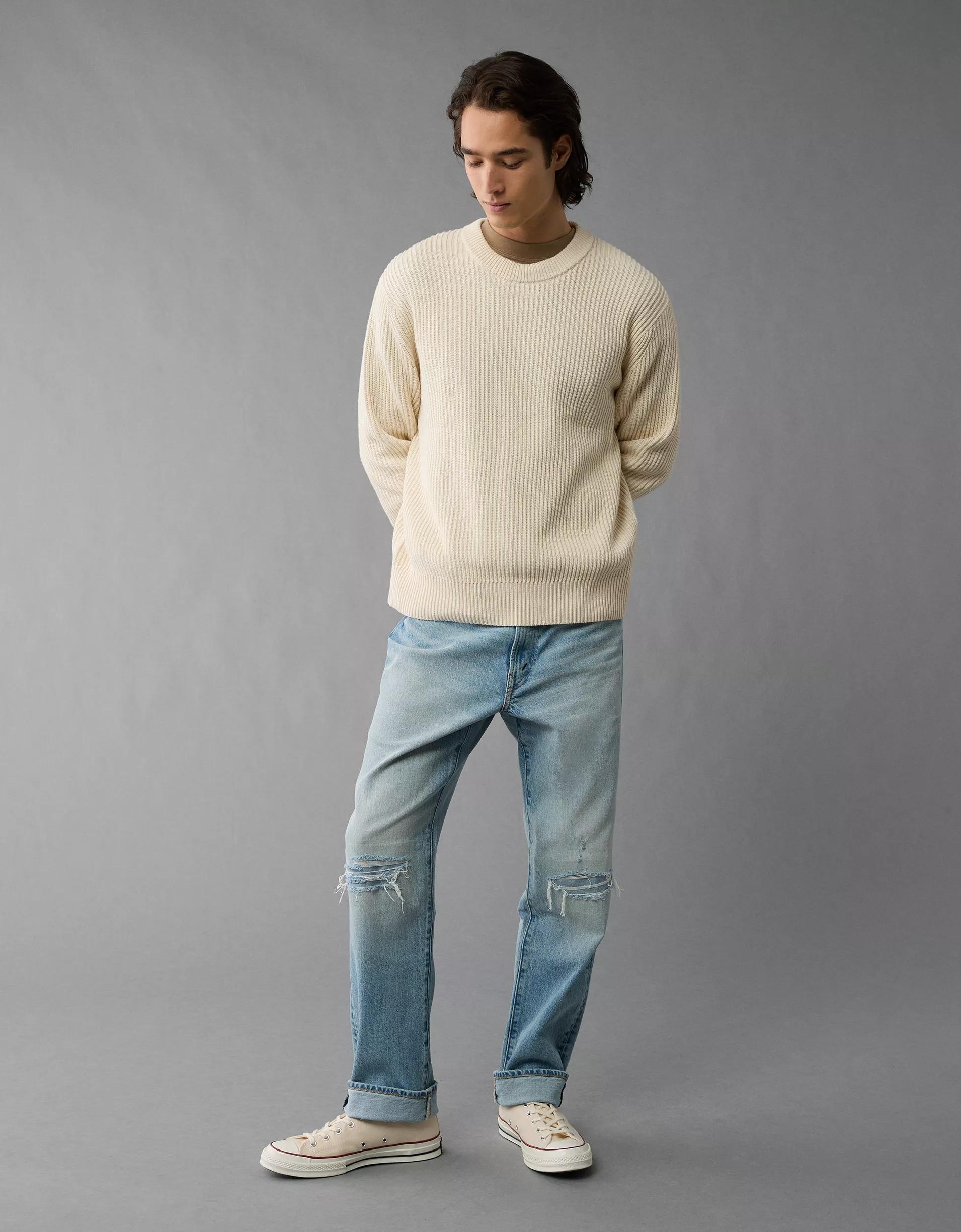 AE Shaker Stitch Crew Neck Sweater Product Image