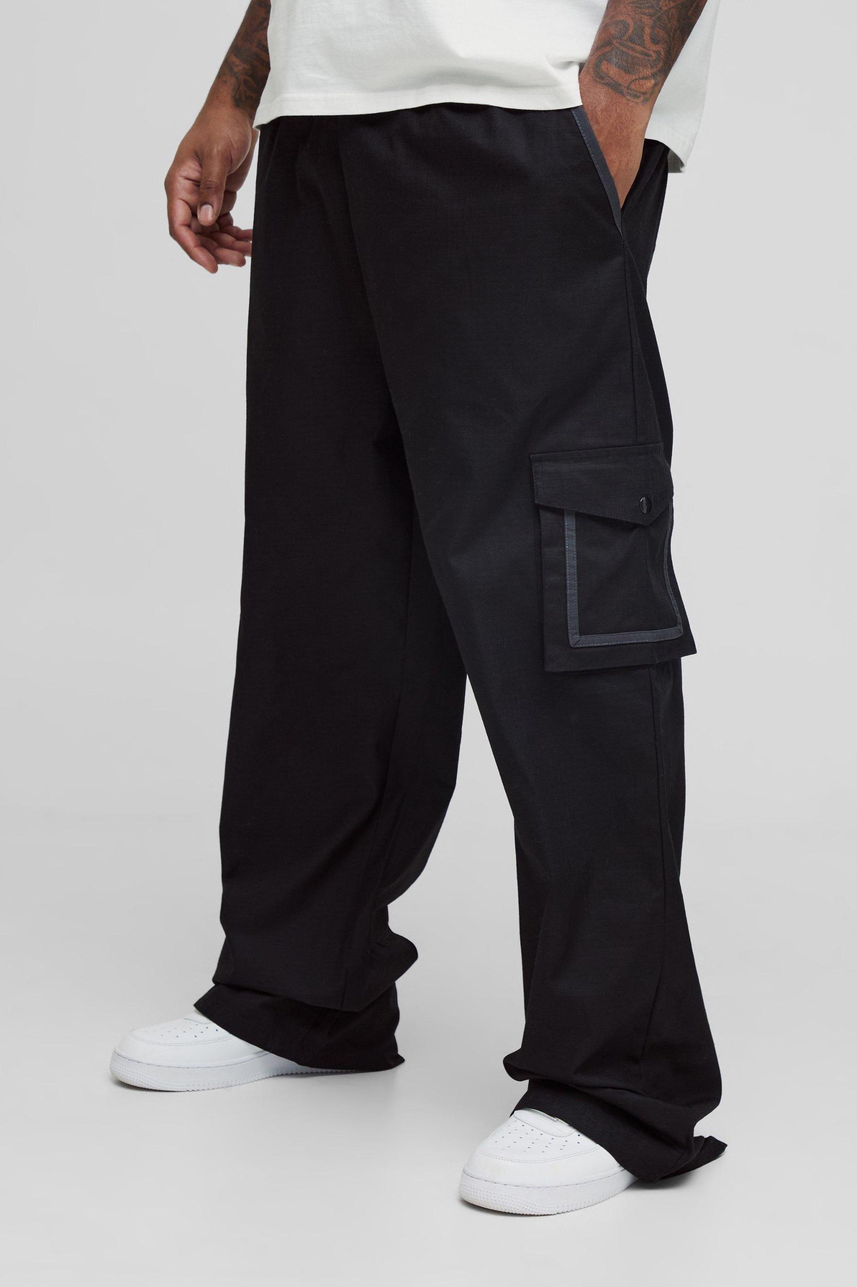 Plus Elasticated Relaxed Fit Ripstop Cargo Pants | boohooMAN USA Product Image