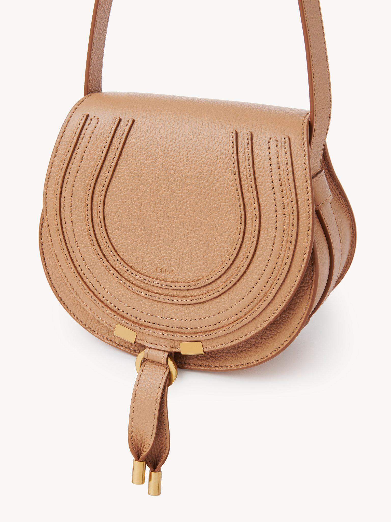 Small Marcie saddle bag in grained leather Product Image