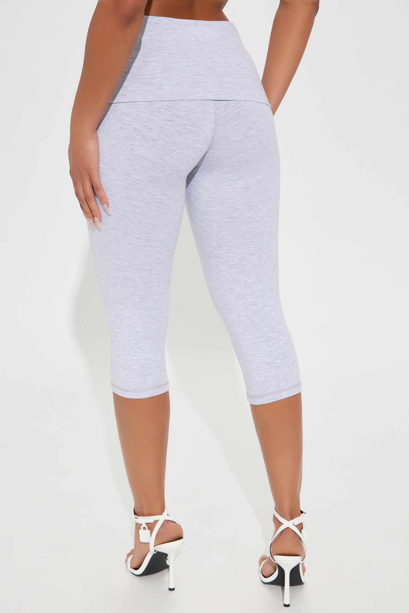 Amaris Foldover Capri Legging - Heather Grey Product Image