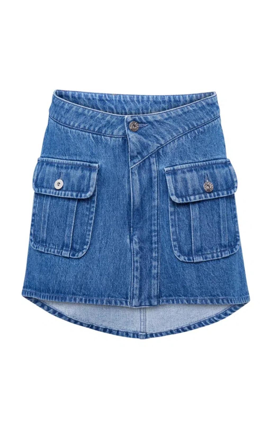 JW ANDERSON Pocket-detailed Denim Mini Skirt In Medium Wash Product Image