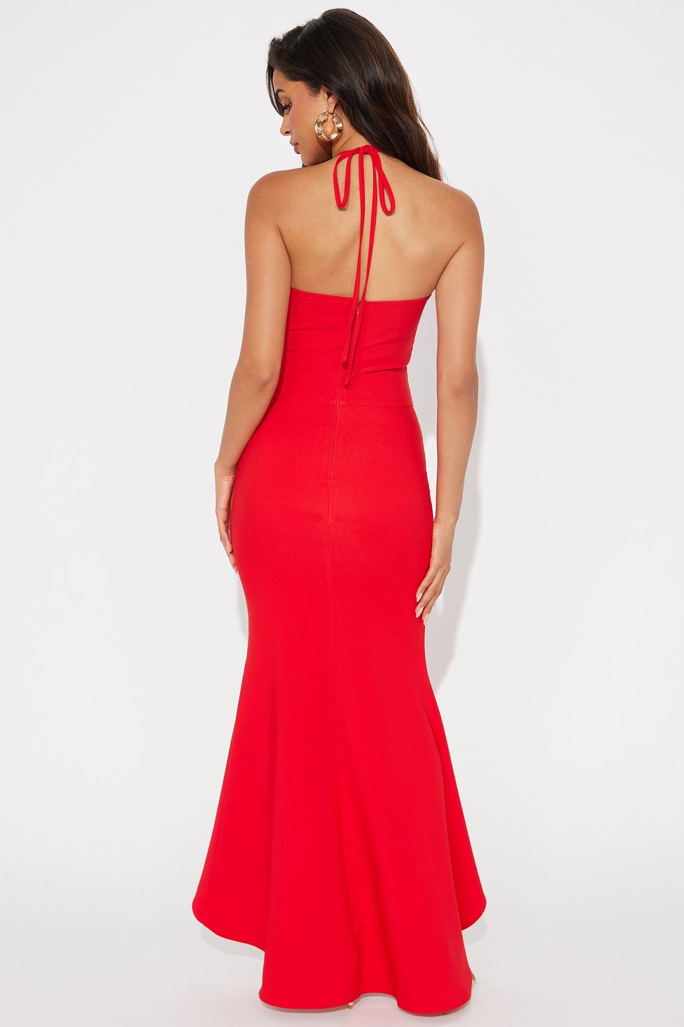 Scarlett High Low Midi Dress - Red Product Image