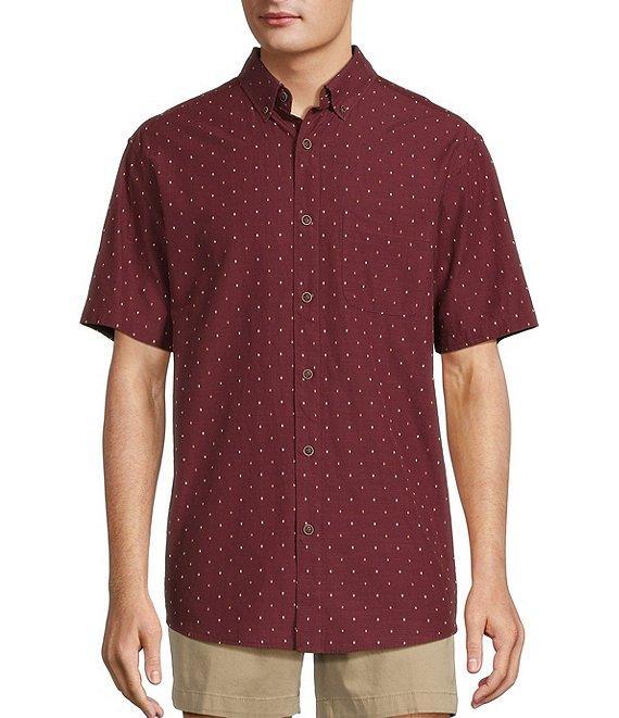 Roundtree & Yorke Big & Tall Short Sleeve Clip Dobby Sport Shirt Product Image