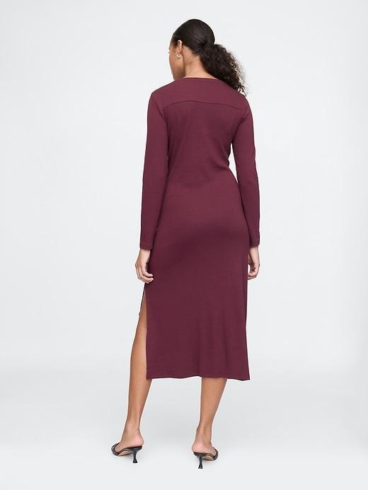 Modern Rib Tie-Knot Midi Dress Product Image