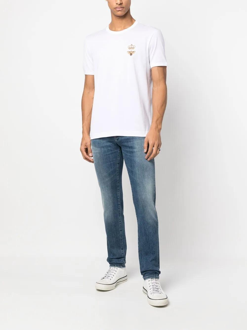 embroidered cotton T-shirt Product Image