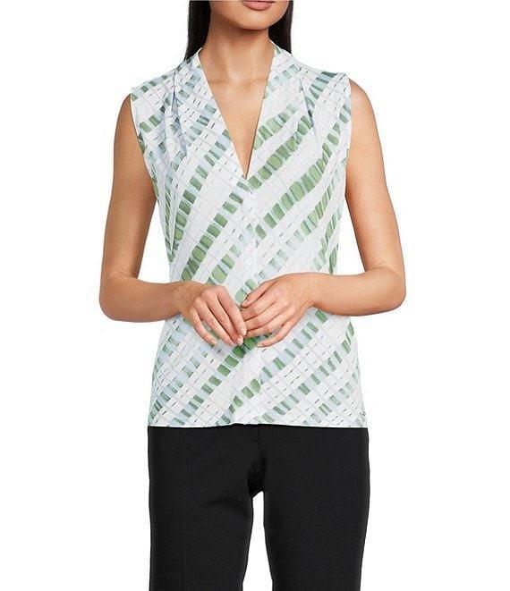 Calvin Klein Printed Matte Jersey V-Neck Sleeveless Cami Product Image
