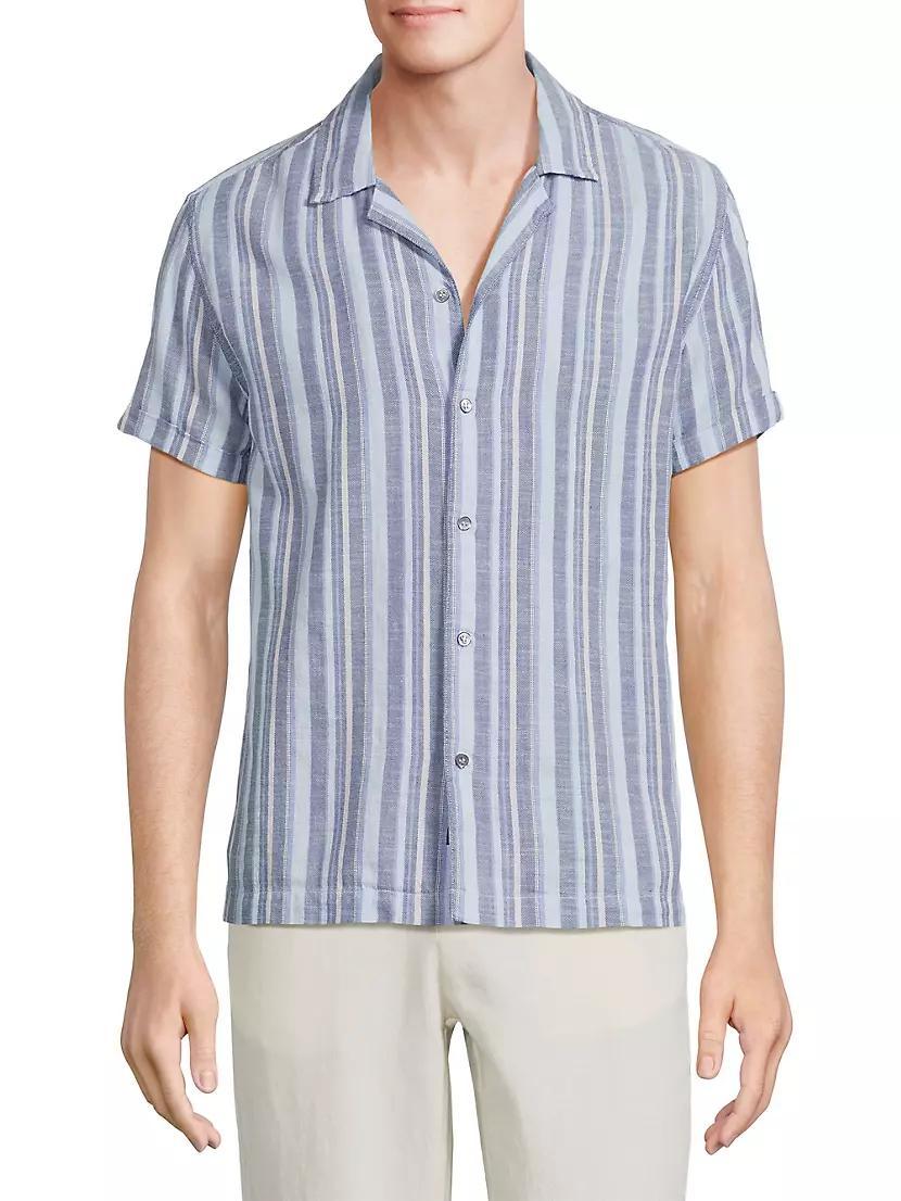 Amalfi Striped Cotton Camp Shirt Product Image