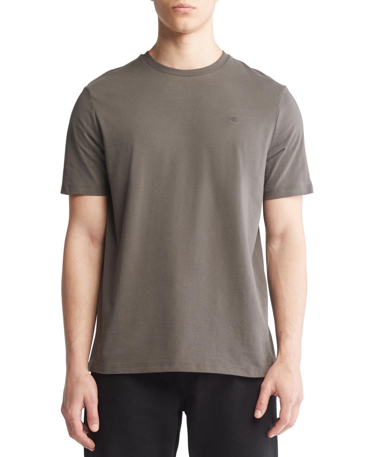 Calvin Klein Men's Smooth Cotton Monogram Logo T-Shirt - Grey - XXL Product Image