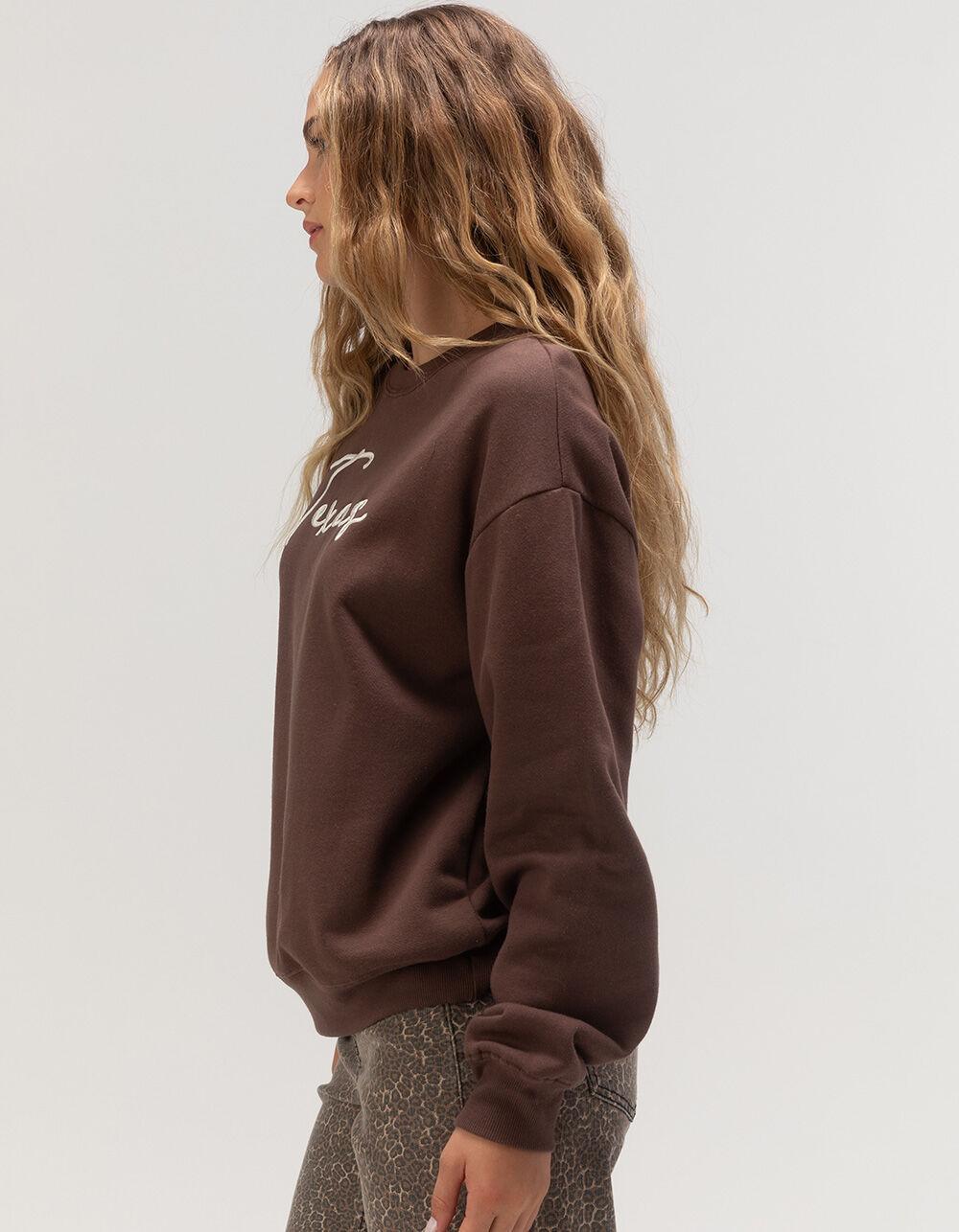 RSQ Womens Texas Crewneck Sweatshirt - BROWN Product Image
