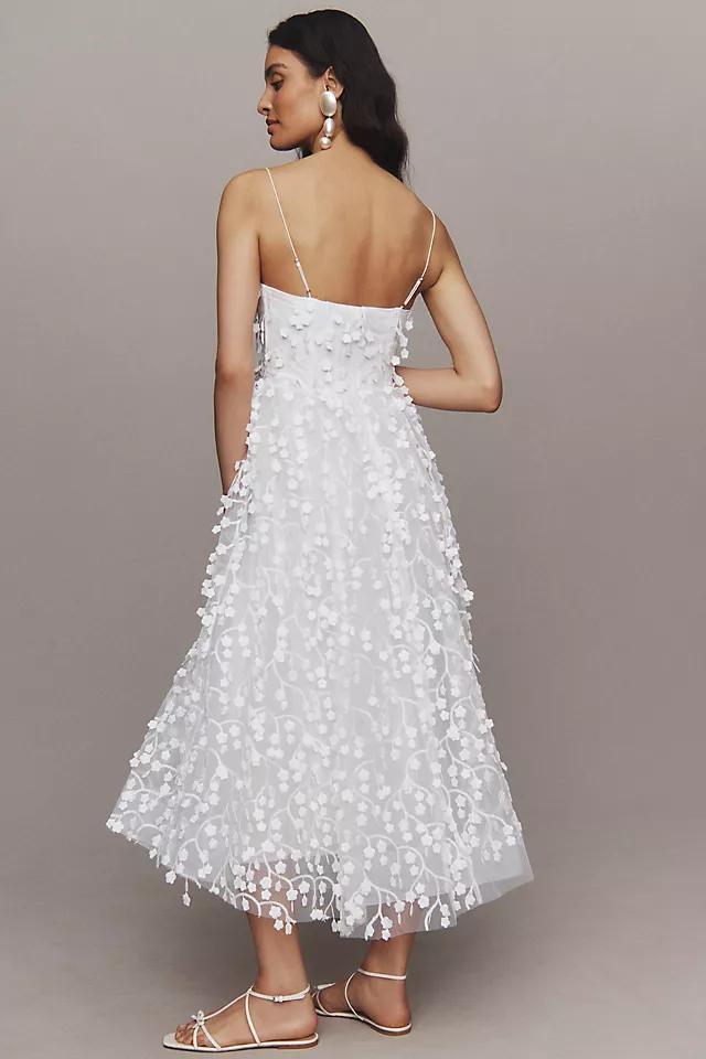 BHLDN Strapless 3D Floral Vine Fit & Flare Midi Dress Product Image