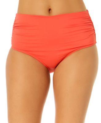 Anne Cole Women's Live In Color Convertible High Waist Shirred Swim Bottom in Black at Nordstrom, Size Large Product Image
