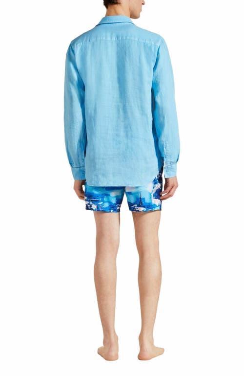 Mens Long-Sleeve Linen Shirt Product Image