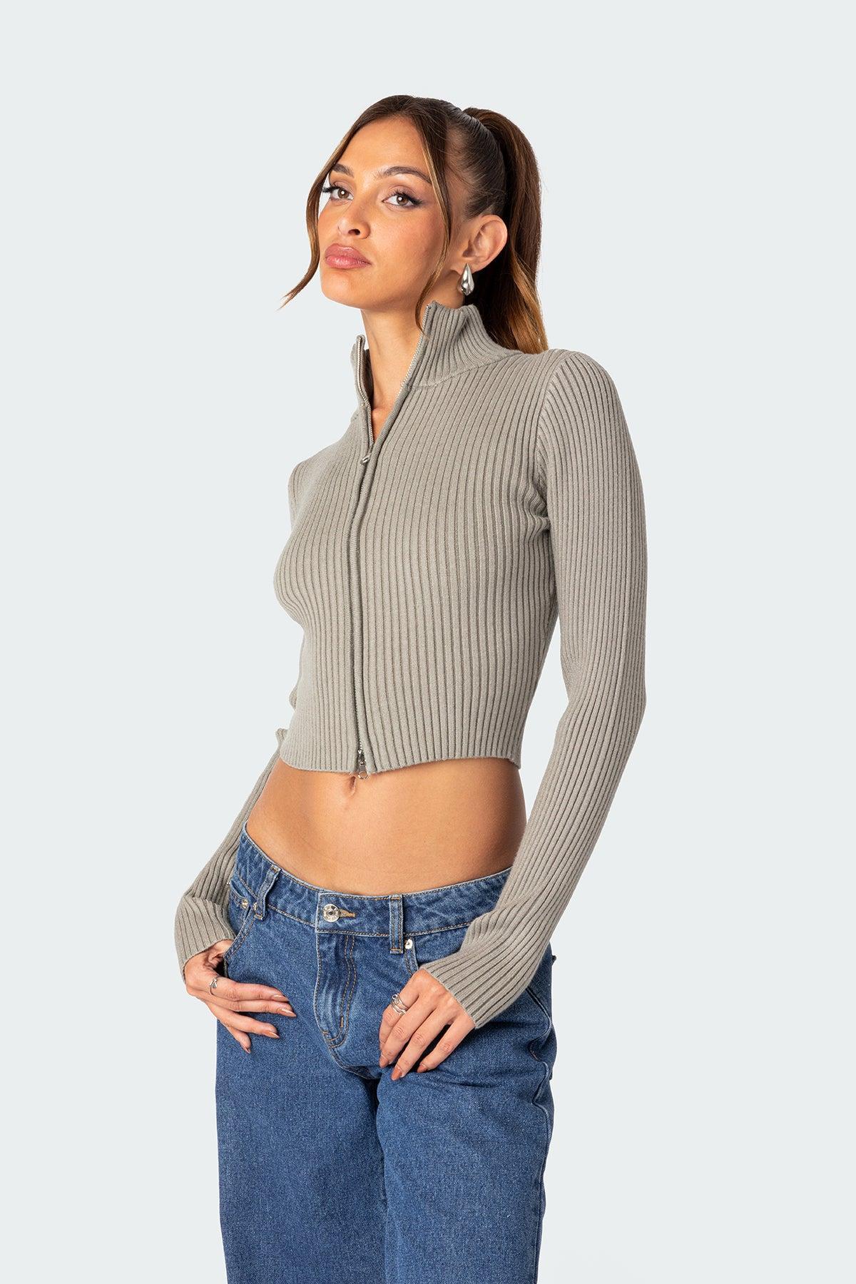 Double Zip Up Cardigan Product Image