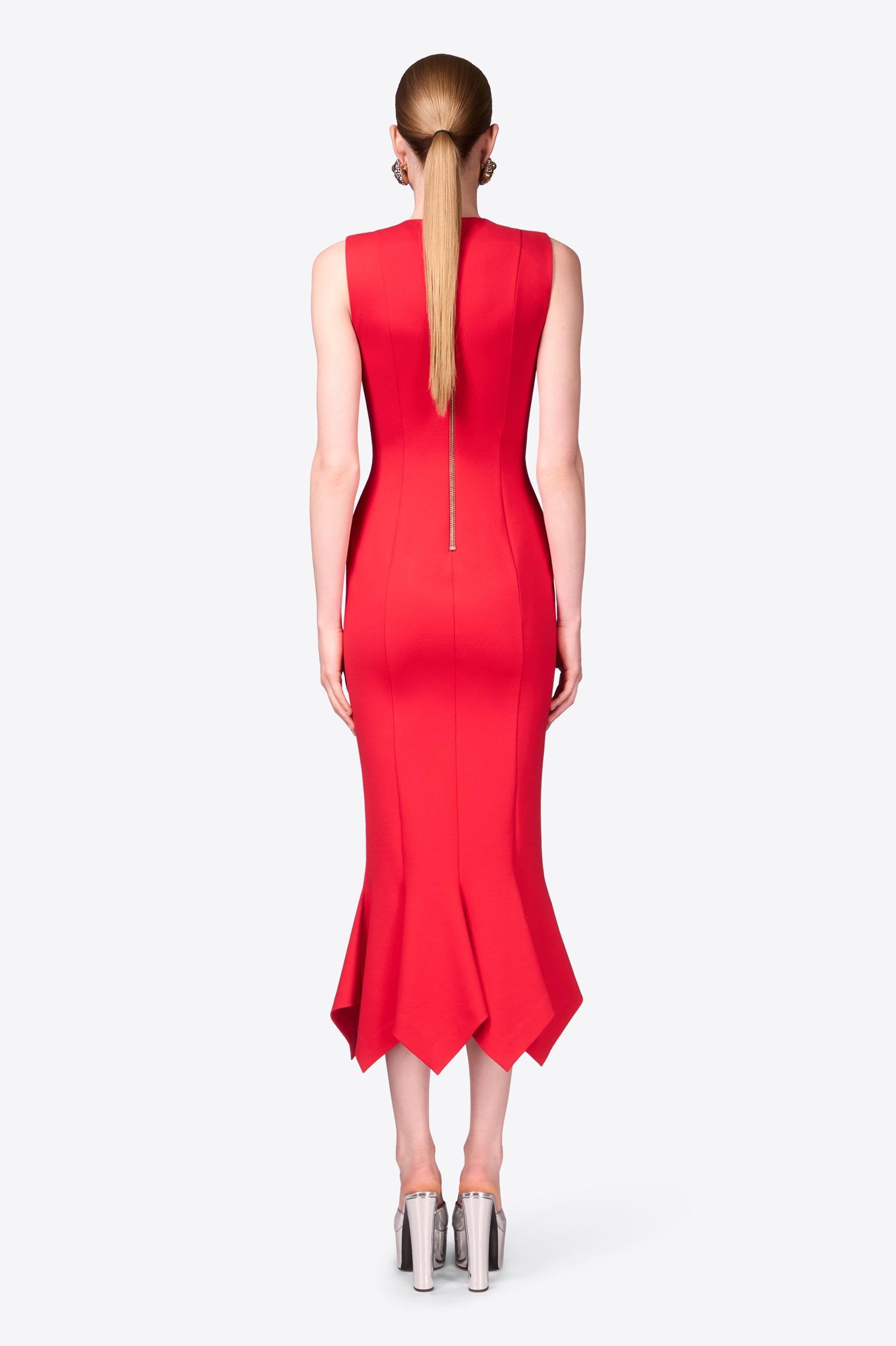 Handkerchief Zipper Midi Dress Product Image