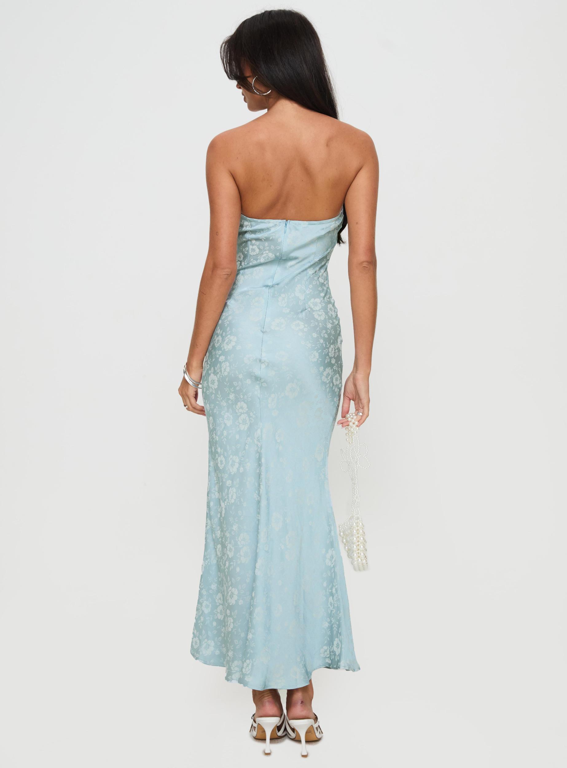 Salvin Strapless Maxi Dress Blue Product Image