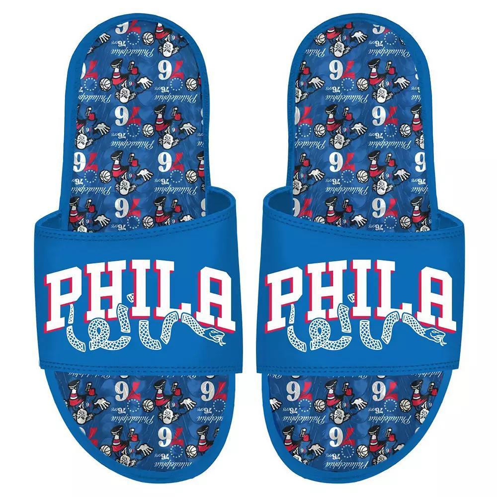 ISlide Philadelphia 76ers Team Pattern Gel Slide Sandals, Men's, Size: 13, 76r Blue Product Image
