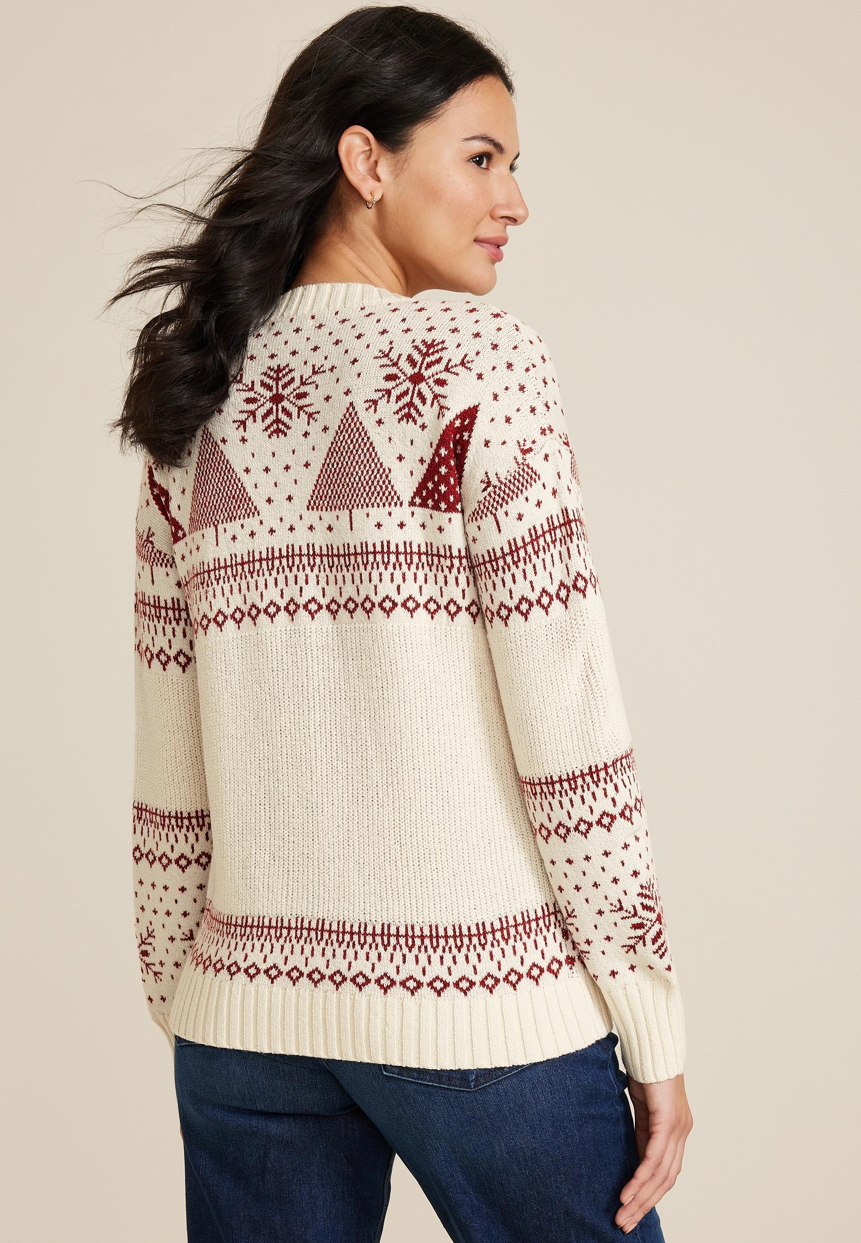 Holiday Fair Isle Button Front Cardigan Product Image