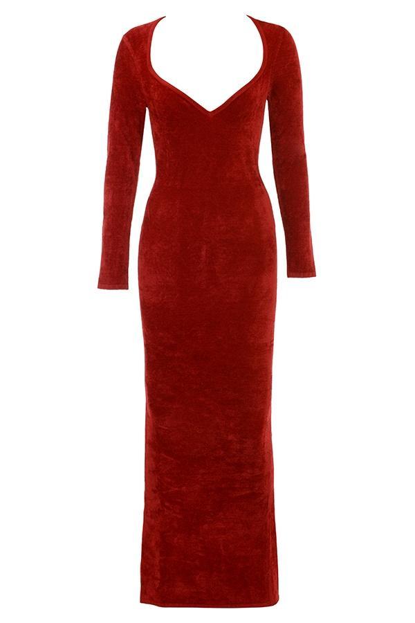 Aria  scarlet chenille sweetheart dress Product Image