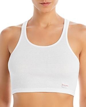 Alexander Wang Cotton Cropped Racerback Tank Top Product Image