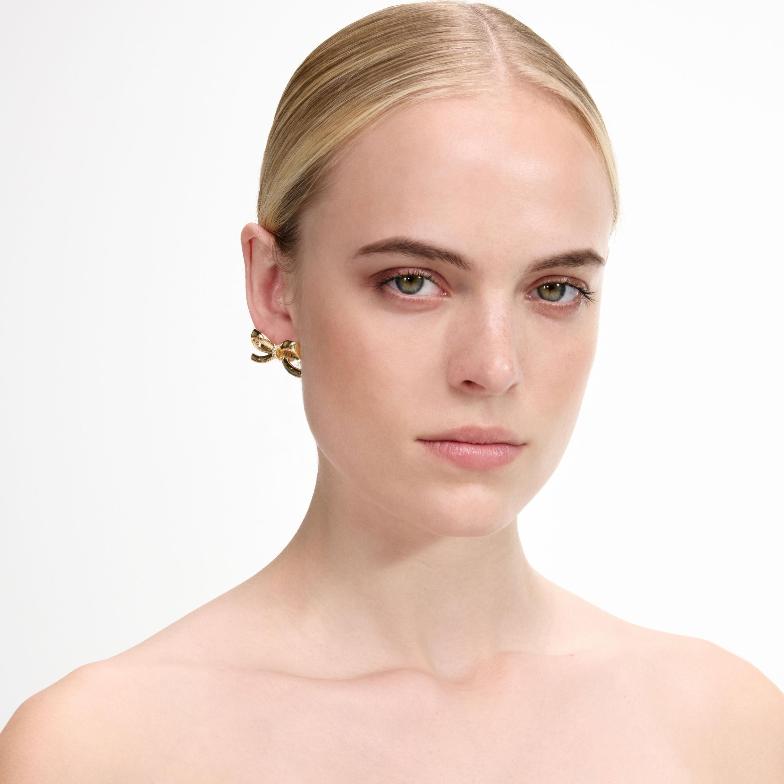 Gold Bow Earrings Product Image