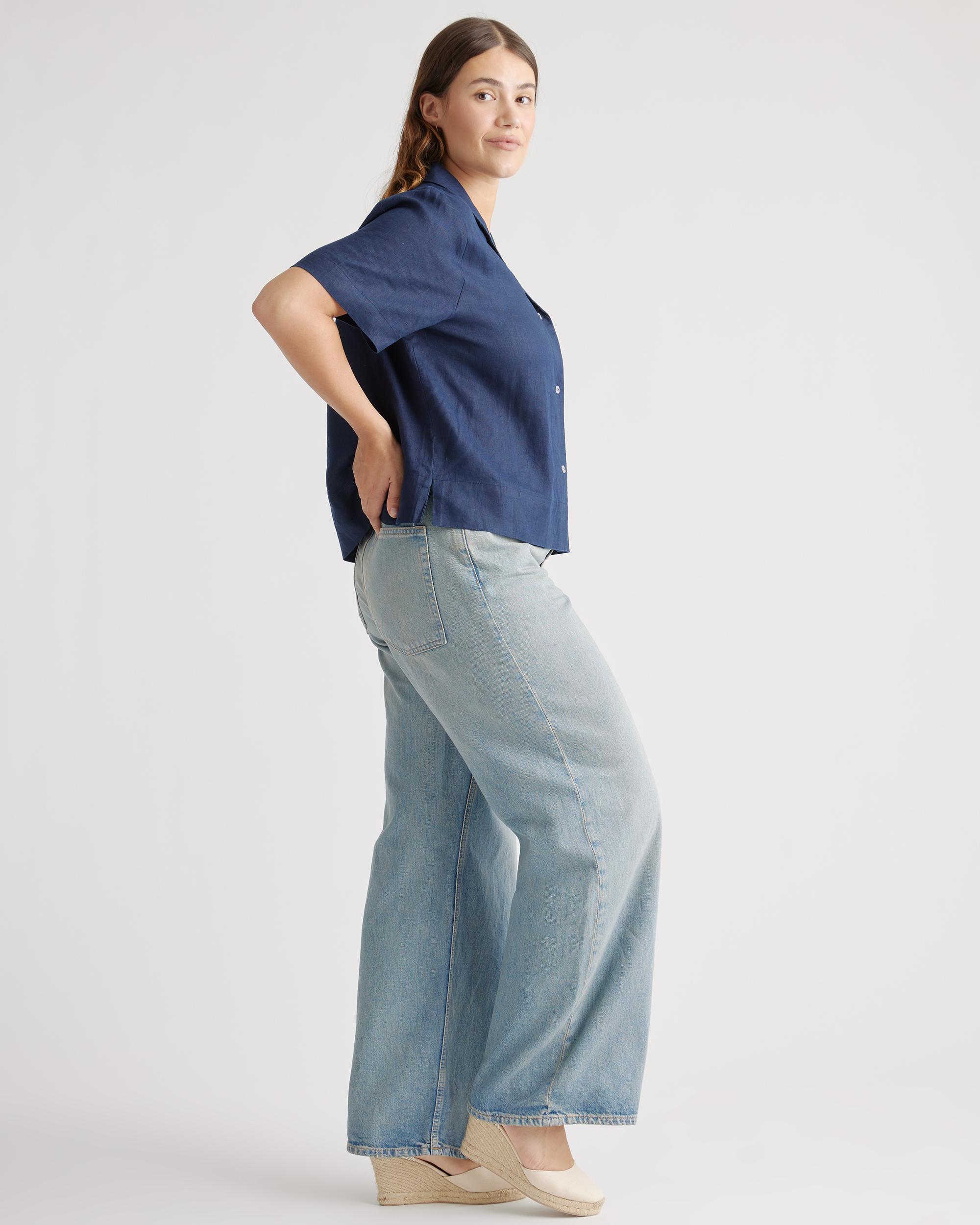 Quince | Women's 100% European Linen Short Sleeve Shirt Size XL Product Image