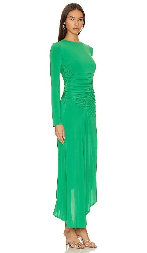 Adeline Asymmetric Ruched Stretch Maxi Dress Product Image
