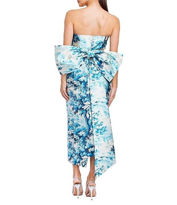 Mestiza New York Lorena Silk Blend Floral Print Strapless Convertible Bow Midi Dress Product Image