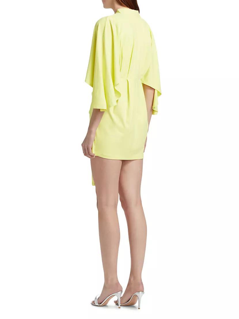 Pleated Dolman-Sleeve Wrap Dress Product Image